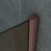 ALONI DOUCHEWAND CHAMPAGNE MET KOPEREN PROFIEL 8MM (100X200CM)