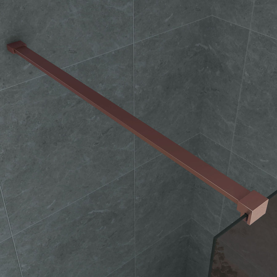 ALONI Douchewand Champagne met Koperen Profiel 8MM (90X200CM)