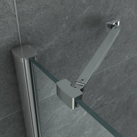 ALONI DOUCHECABINE U-OPSTELLING MET 2 DRAAIDEUREN EN 2 ZIJWANDEN - MET ANTI-KALK BEHANDELING - 8MM VEILIGHEIDSGLAS - 90X90X195 CM - CHROOM - HELDER GLAS