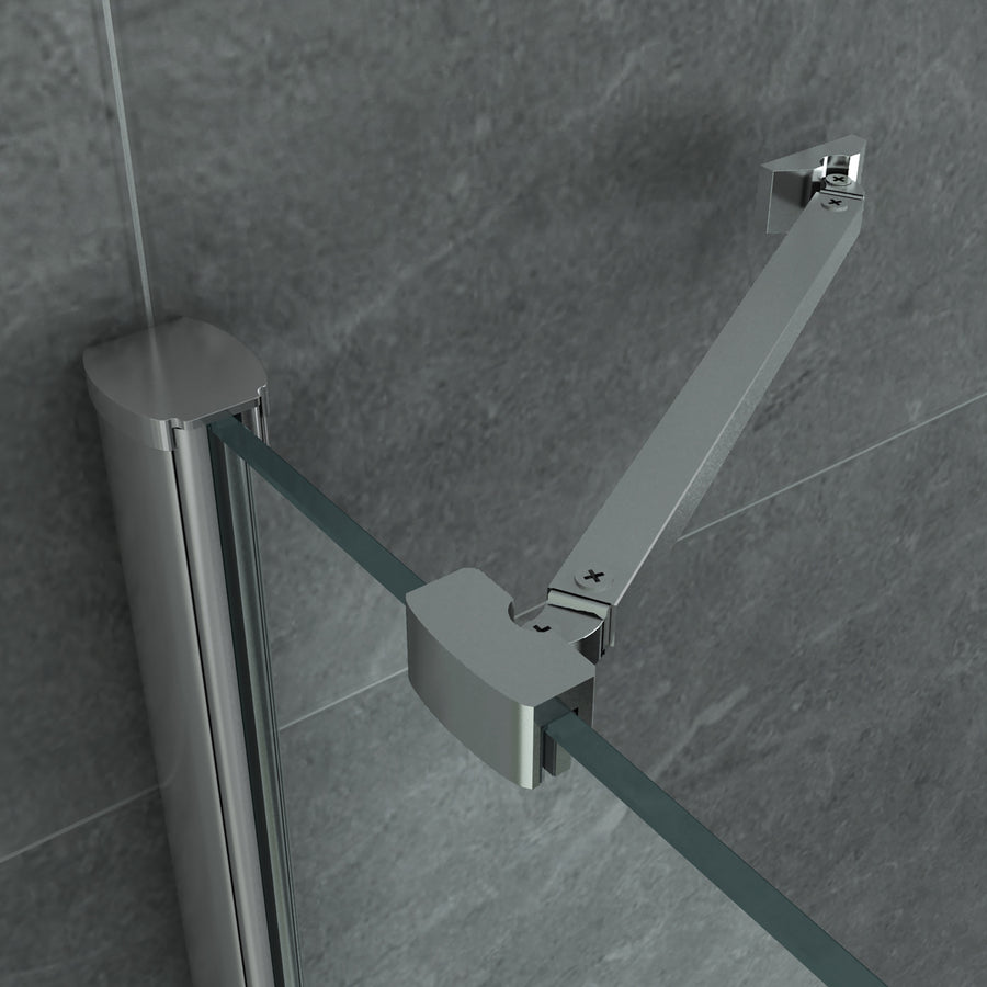 ALONI Douchecabine U-opstelling met 2 draaideuren en 2 Zijwanden - met ANTI-kalk Behandeling - 8MM Veiligheidsglas - 90X90X195 Cm - Chroom - helder glas