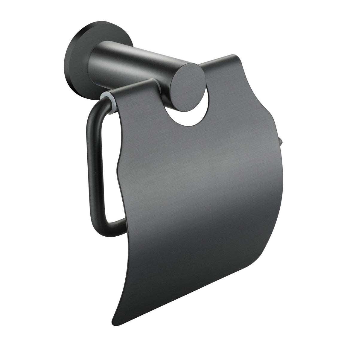 Aloni toiletrolhouder met klep - Gunmetal - productfoto
