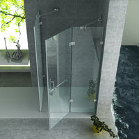 ALONI DOUCHECABINE MET DRAAIDEUR, VAST WANDJE EN ZIJWAND - MET ANTI-KALK BEHANDELING - OMKEERBAAR - 8MM VEILIGHEIDSGLAS - 80X120X195 CM - CHROOM - HELDER GLAS