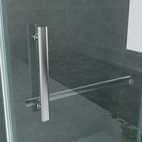 ALONI DOUCHECABINE MET DRAAIDEUR, VAST WANDJE EN ZIJWAND - MET ANTI-KALK BEHANDELING - OMKEERBAAR - 8MM VEILIGHEIDSGLAS - 90X120X195 CM - CHROOM - HELDER GLAS