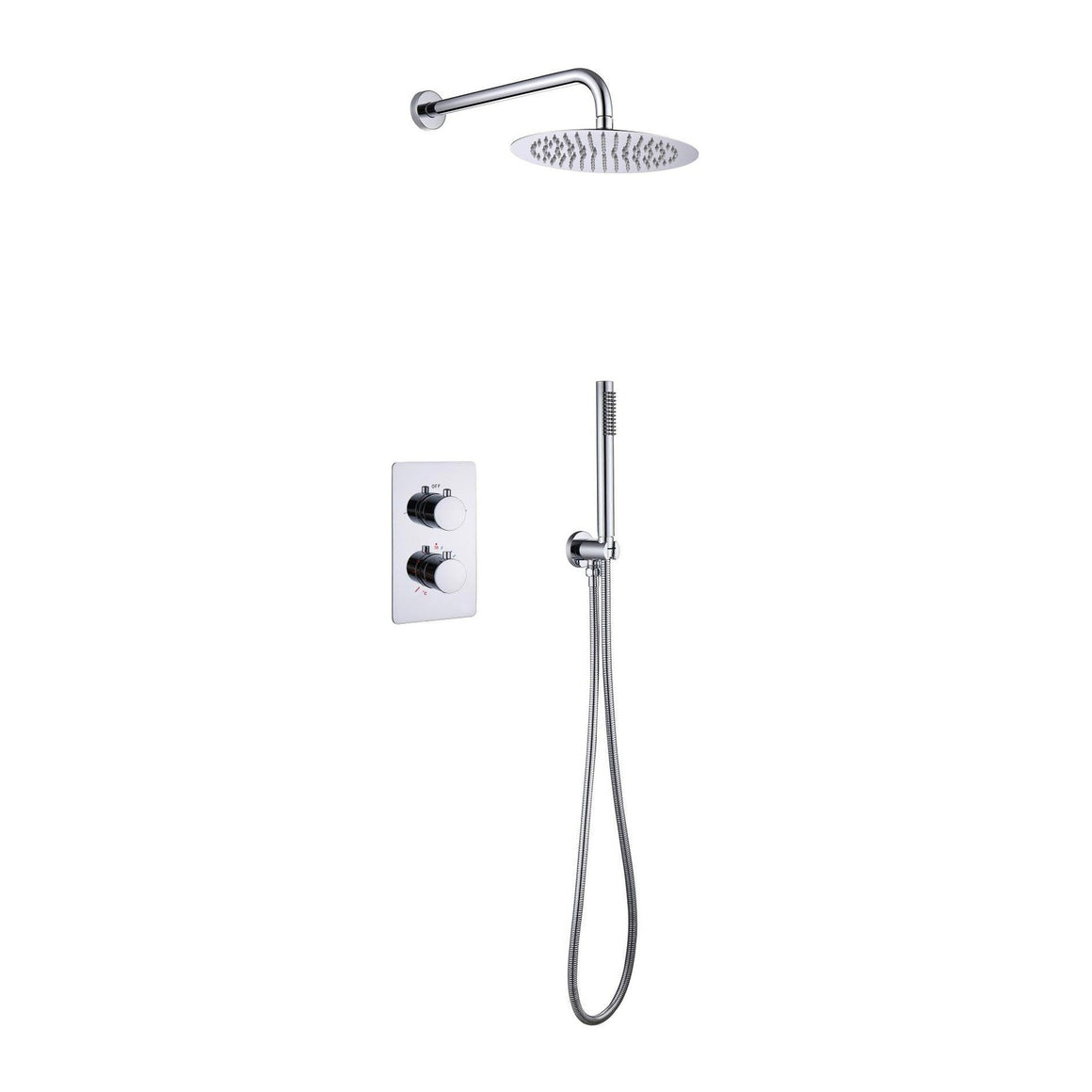 ALONI INBOUW THERMOSTATISCHE DOUCHESET MET REGENDOUCHEKOP (Ø25CM) - CHROOM