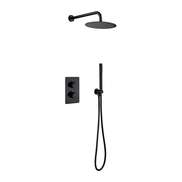 Aloni Inbouw Thermostatische doucheset met Regendouchekop (Ø25 cm) - Mat Zwart