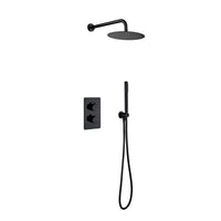 ALONI INBOUW THERMOSTATISCHE DOUCHESET MET REGENDOUCHEKOP (Ø25CM) - MAT ZWART
