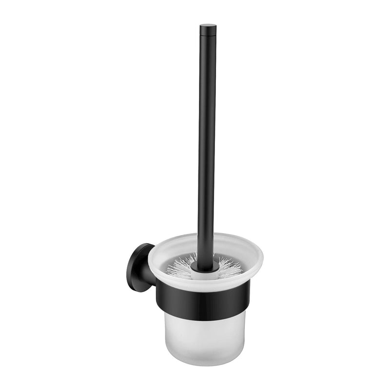 Aloni Toiletborstel met houder - Glazen Pot - Mat Zwart - productfoto