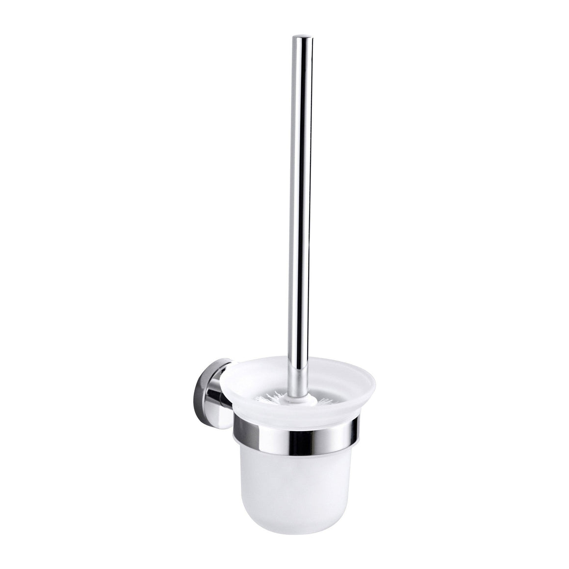 Aloni Toiletborstel met houder - Glazen Pot - Chroom - productfoto