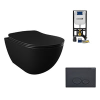 Creavit complete hangtoiletset free mat zwart