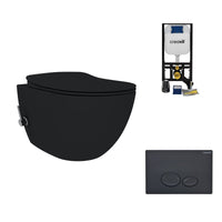 Creavit complete hangtoiletset free warm mat zwart