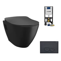Creavit complete hangtoiletset terra mat zwart