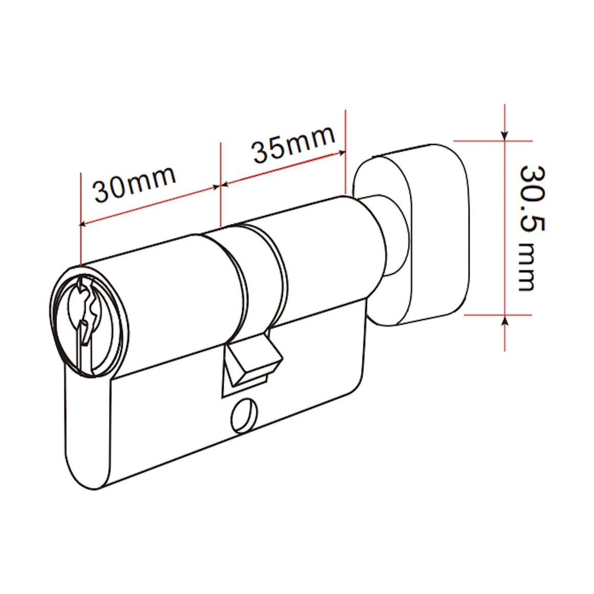 DutchLine Knopcilinder 30x35 - RVS