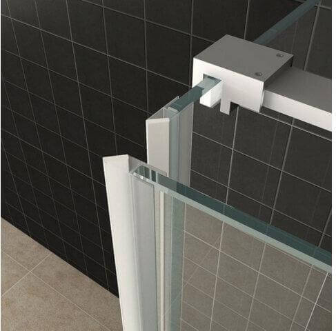 Wiesbaden Douchecabine met Draaideur en Zijwand 100x100 cm 8/10 mm Nano Coating Chroom