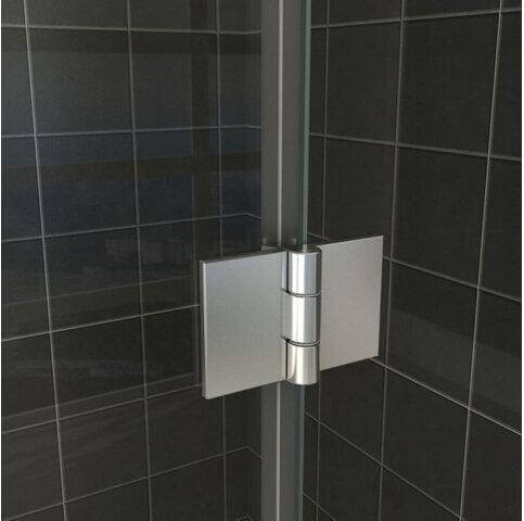 Douchecabine Wiesbaden met draaideur en zijwand 100x80 cm, 8 mm nanocoating in chroom