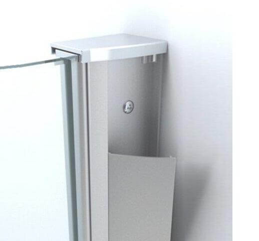 Douchewand met verticale stabilisatorstang Wiesbaden 50x200 cm 10 mm nano-coating