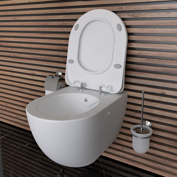 CREAVIT Duck Wc - zitting - D - model - Slim Design - Soft Close - quick release - Duroplast - RVS scharnieren - Glanzend Wit