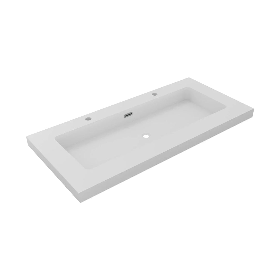 DutchLine Atlanta Wastafel 100 - Mat Wit - 2 Kraangaten