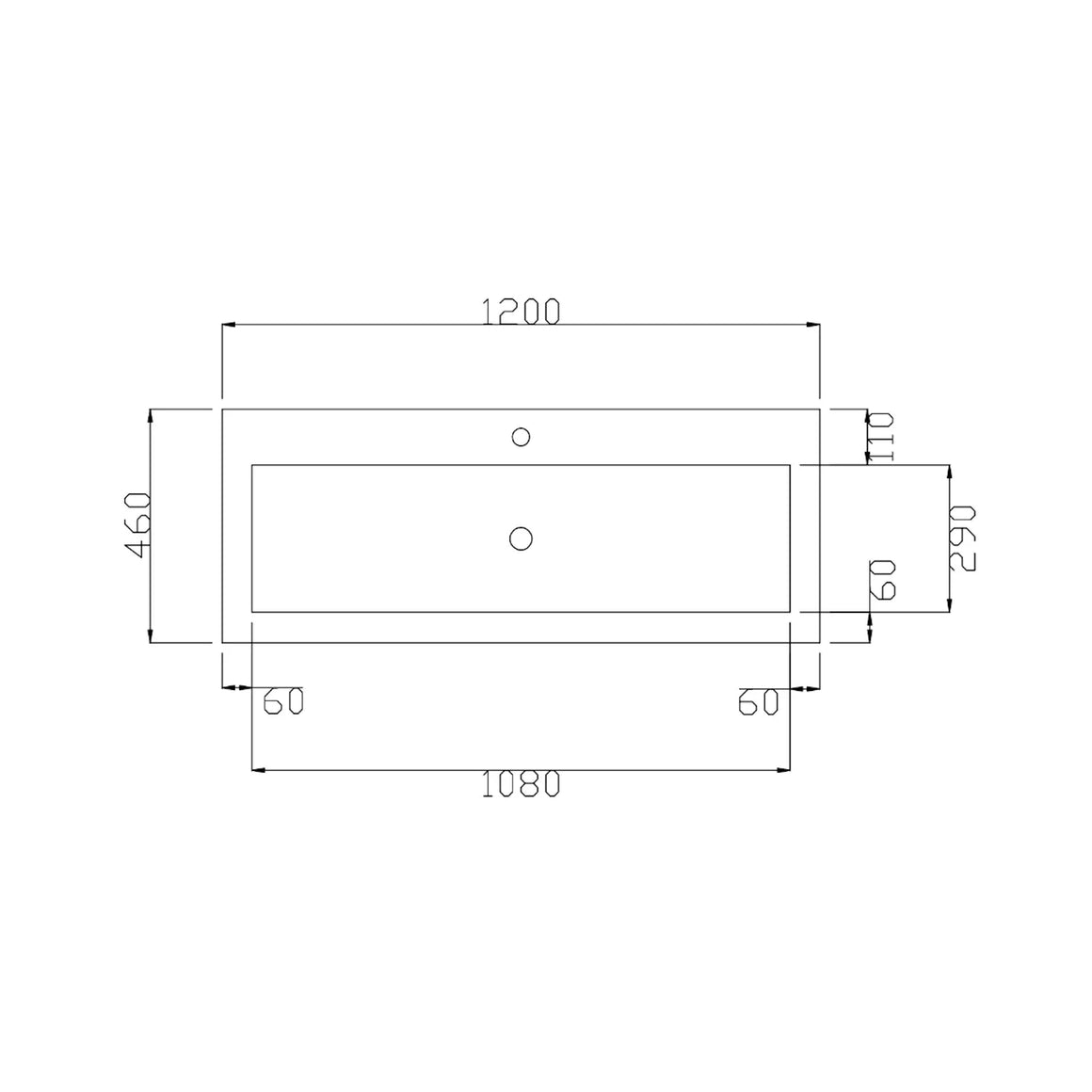 DutchLine Atlanta Wastafel 120 - Mat Wit - 1 Kraangat