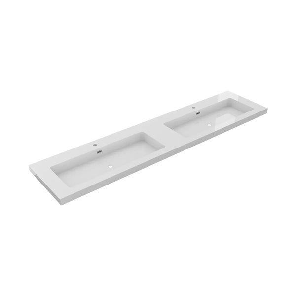DutchLine Atlanta Wastafel 200 Dubbele Wasbak - 2 Kraangaten