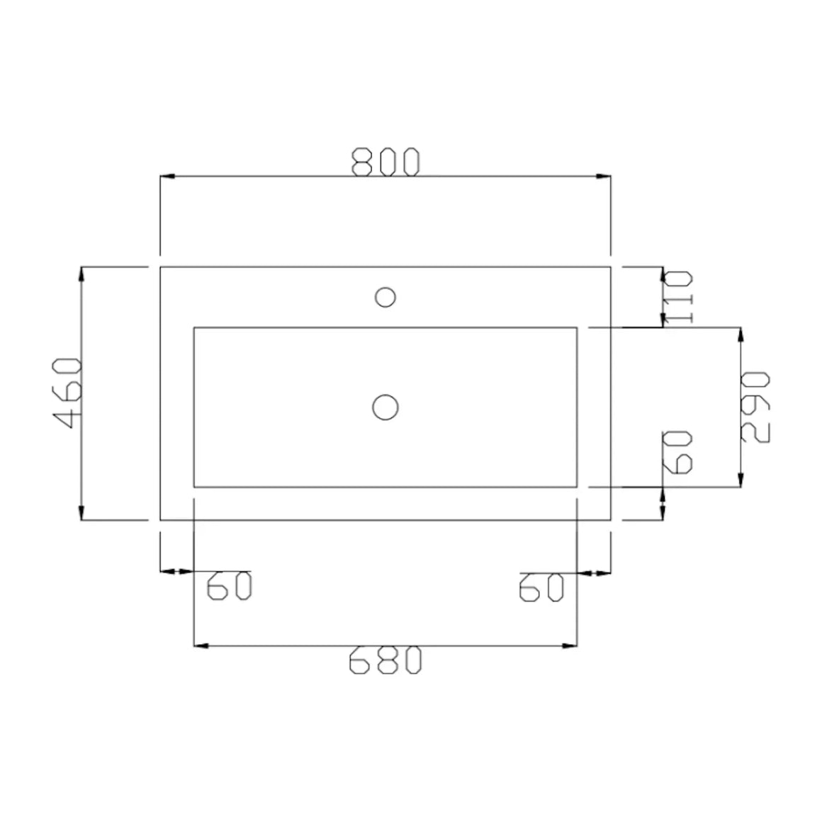 DutchLine Atlanta Wastafel 80 - Mat Wit - 1 Kraangat