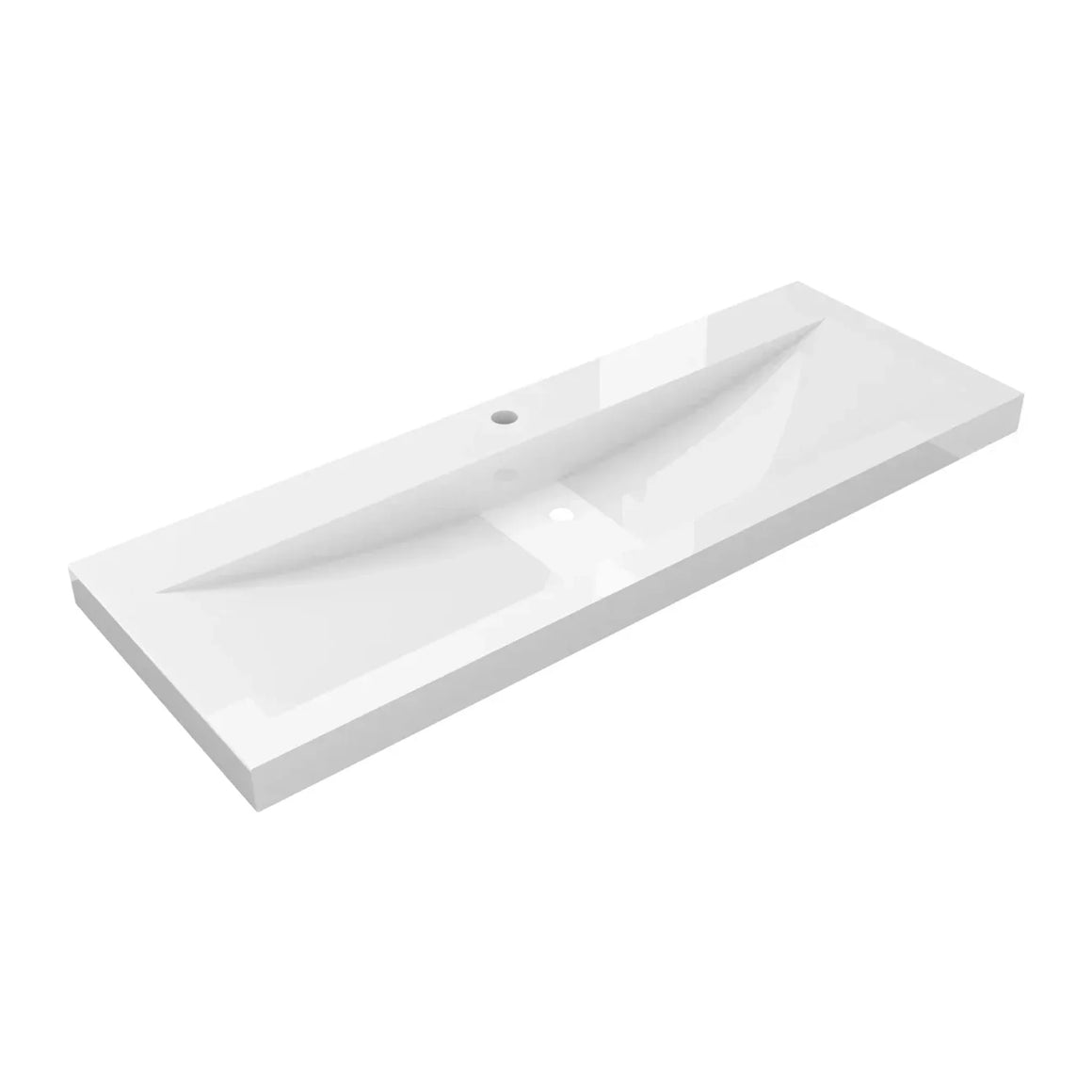DutchLine Atlanta Wastafel Ondiep 100 - Glans Wit - 1 Kraangat