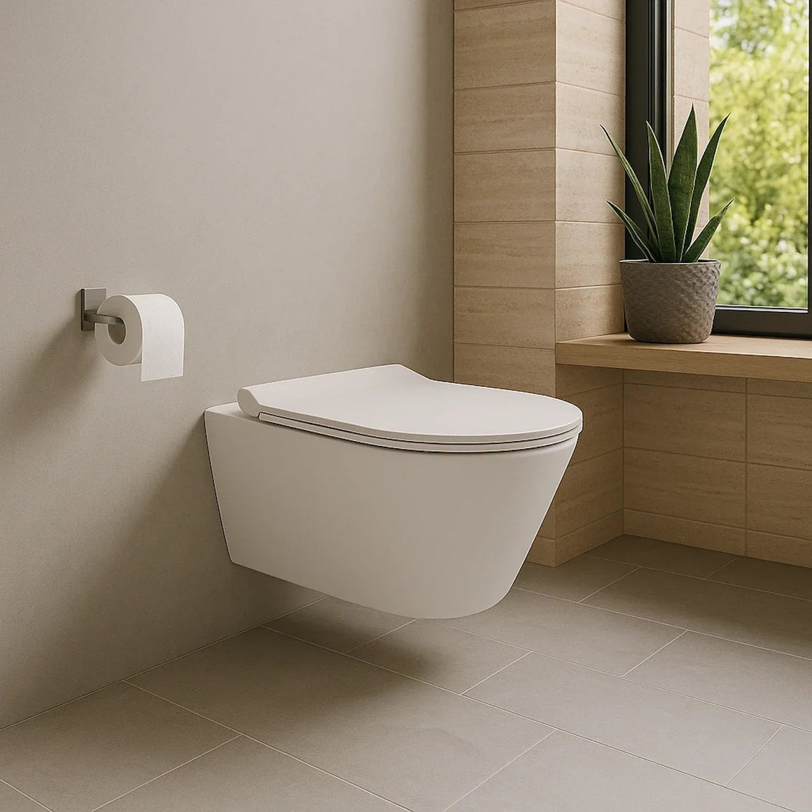 DutchLine Avva hangtoilet met bidet mat wit sfeerfoto