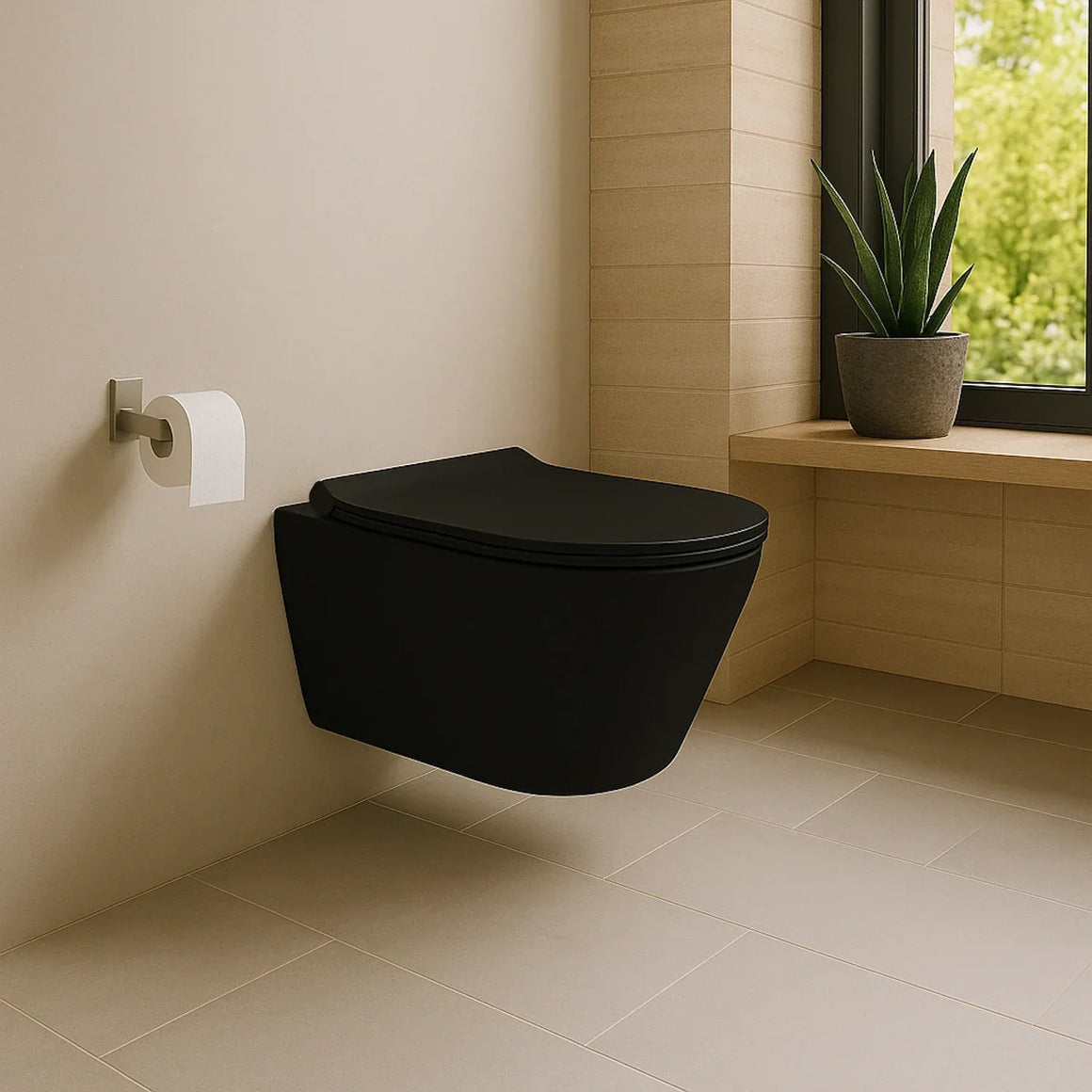 DutchLine Avva Mat Zwart – Met Bidet – productfoto 2