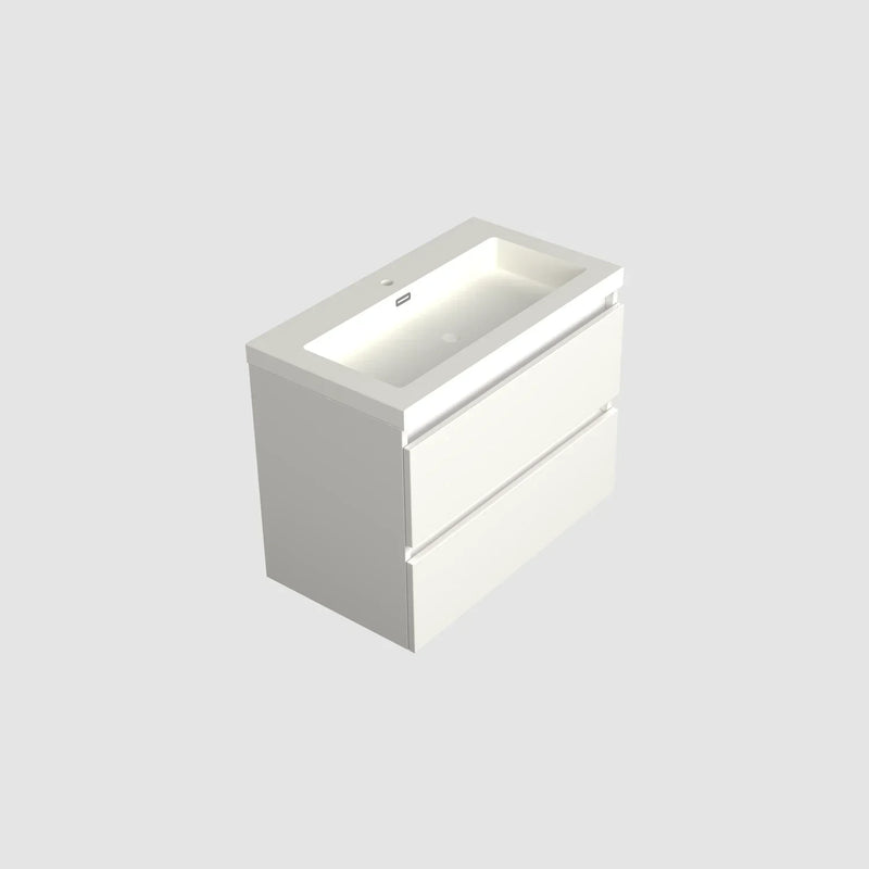 DutchLine Badmeubel Onderkast – Glans Wit – 80x46cm – 2 Lades – 1 Uitsparing