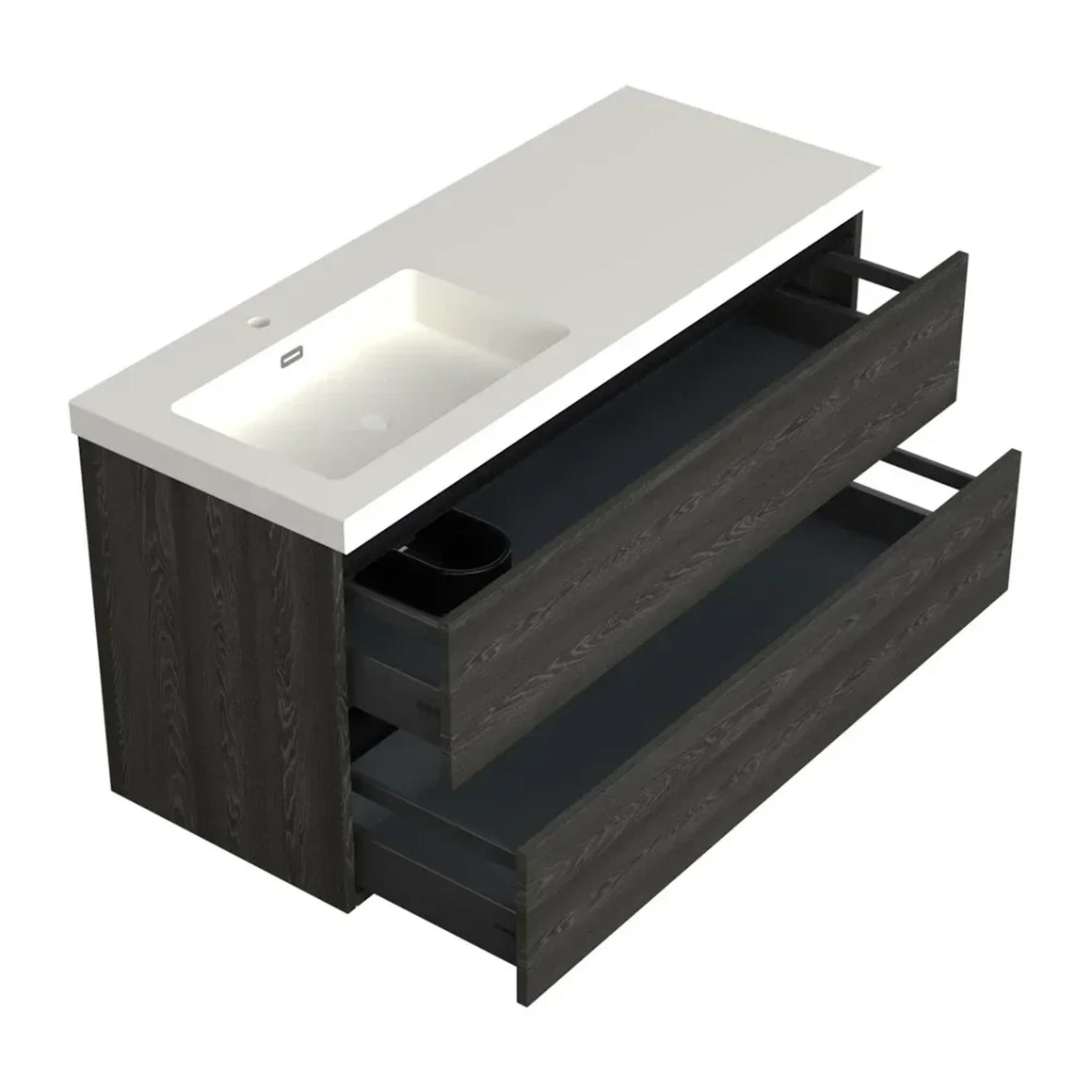 Dutchline Badmeubel Onderkast Links – Lumiere – 120x46cm – 2 Lades – 1 Uitsparing