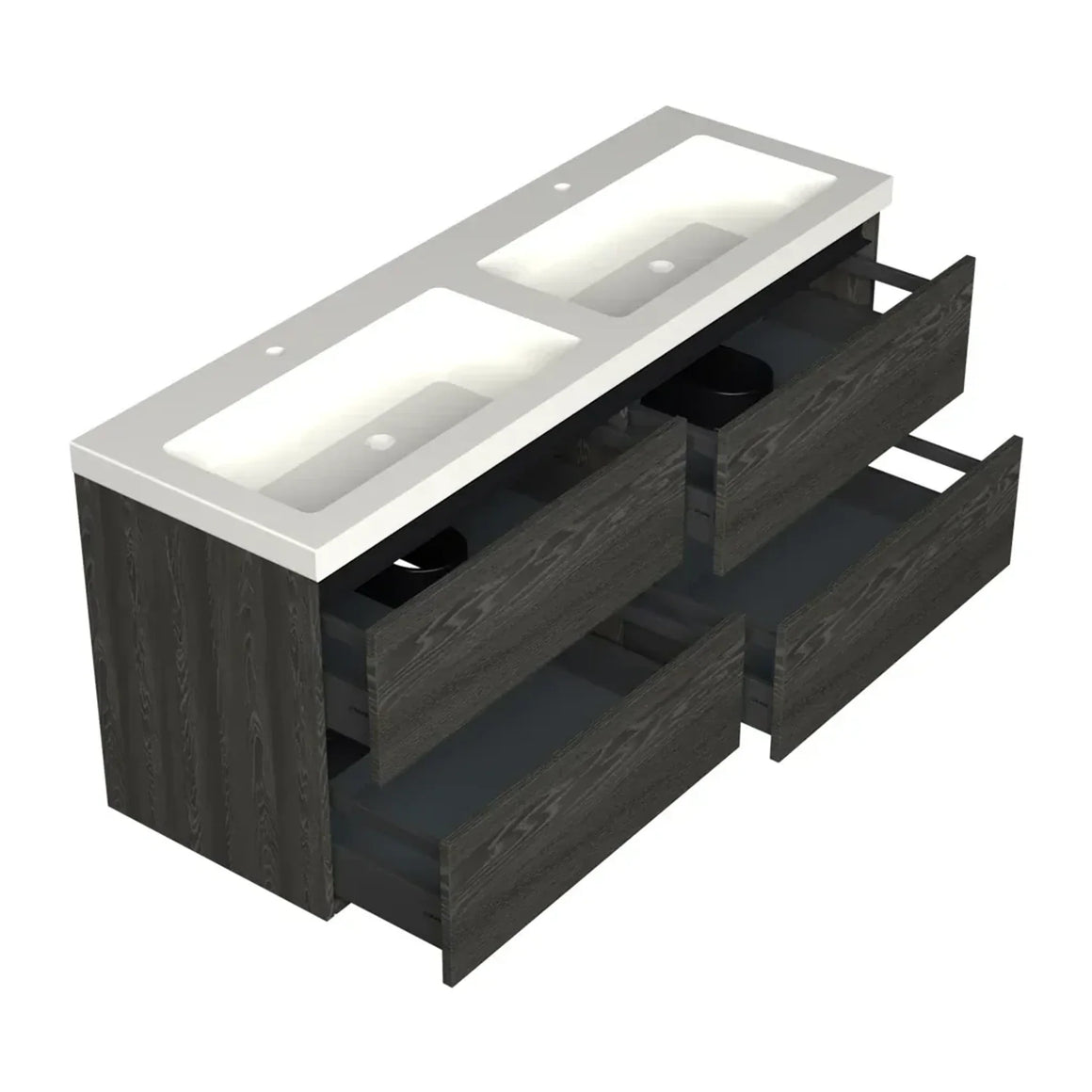 Dutchline Badmeubel Onderkast – Lumiere – 140x46cm – 4 Lades – 2 Uitsparingen