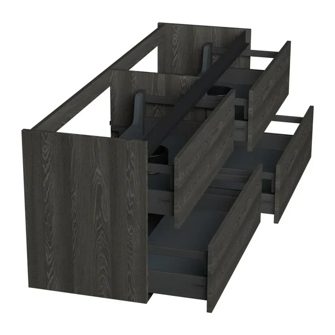 Dutchline Badmeubel Onderkast - Lumiere - 160x46cm - 4 Lades - 2 Uitsparingen
