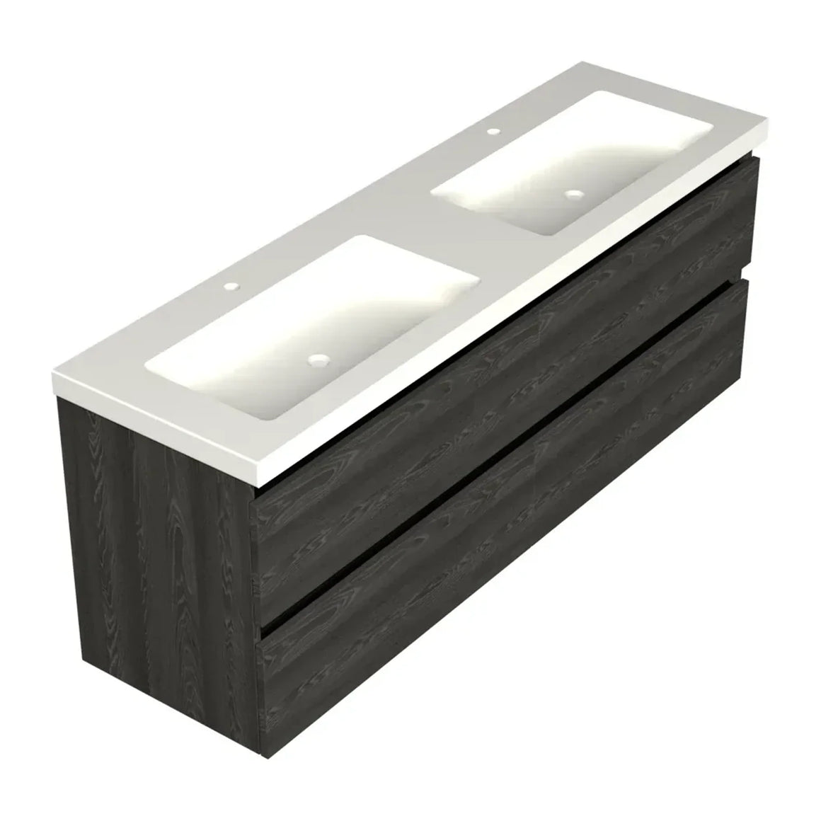 DutchLine Badmeubel Onderkast - Lumiere - 160x46cm - 4 Lades - 2 Uitsparingen
