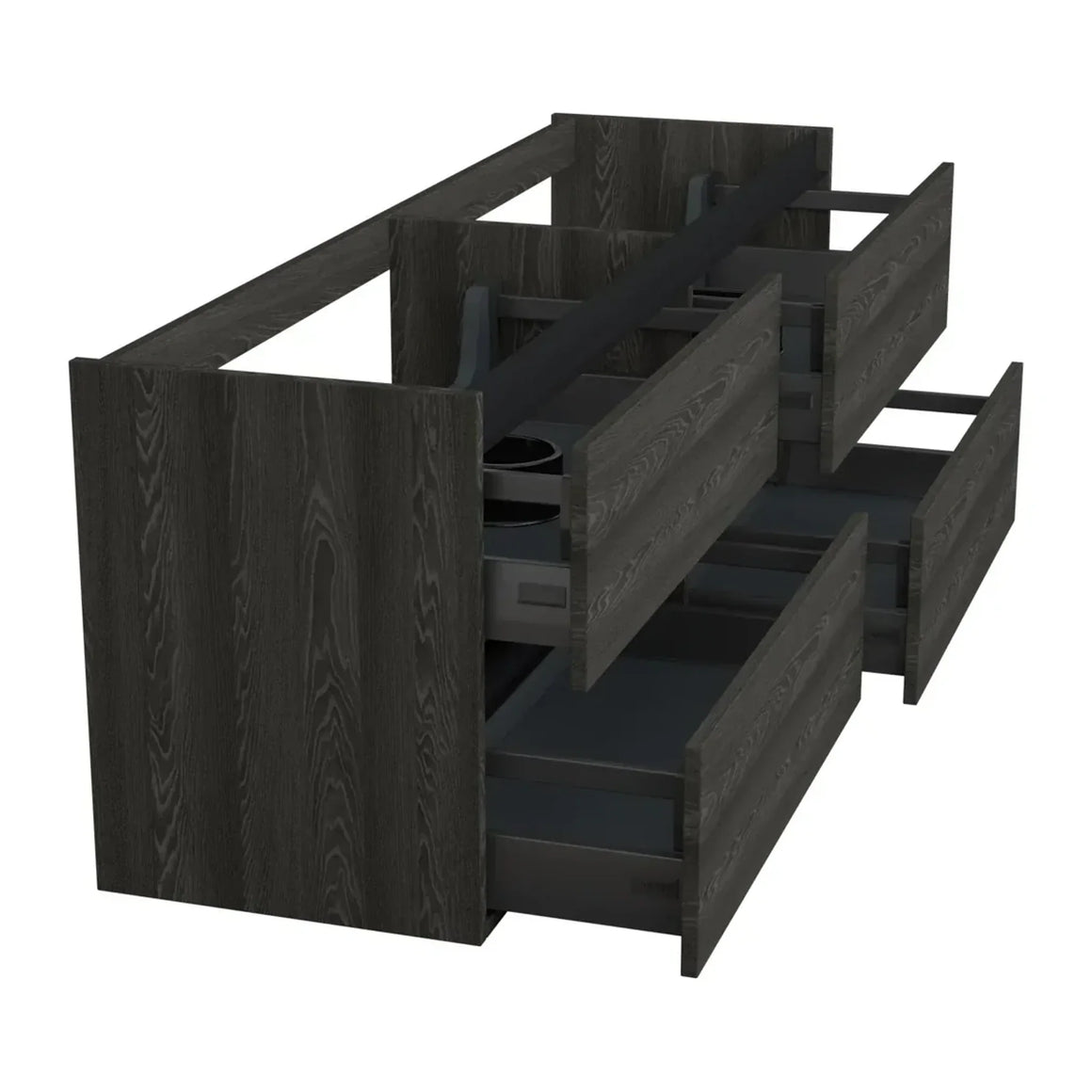 Dutchline Badmeubel Onderkast - Lumiere - 200x46cm - 4 Lades - 2 Uitsparingen