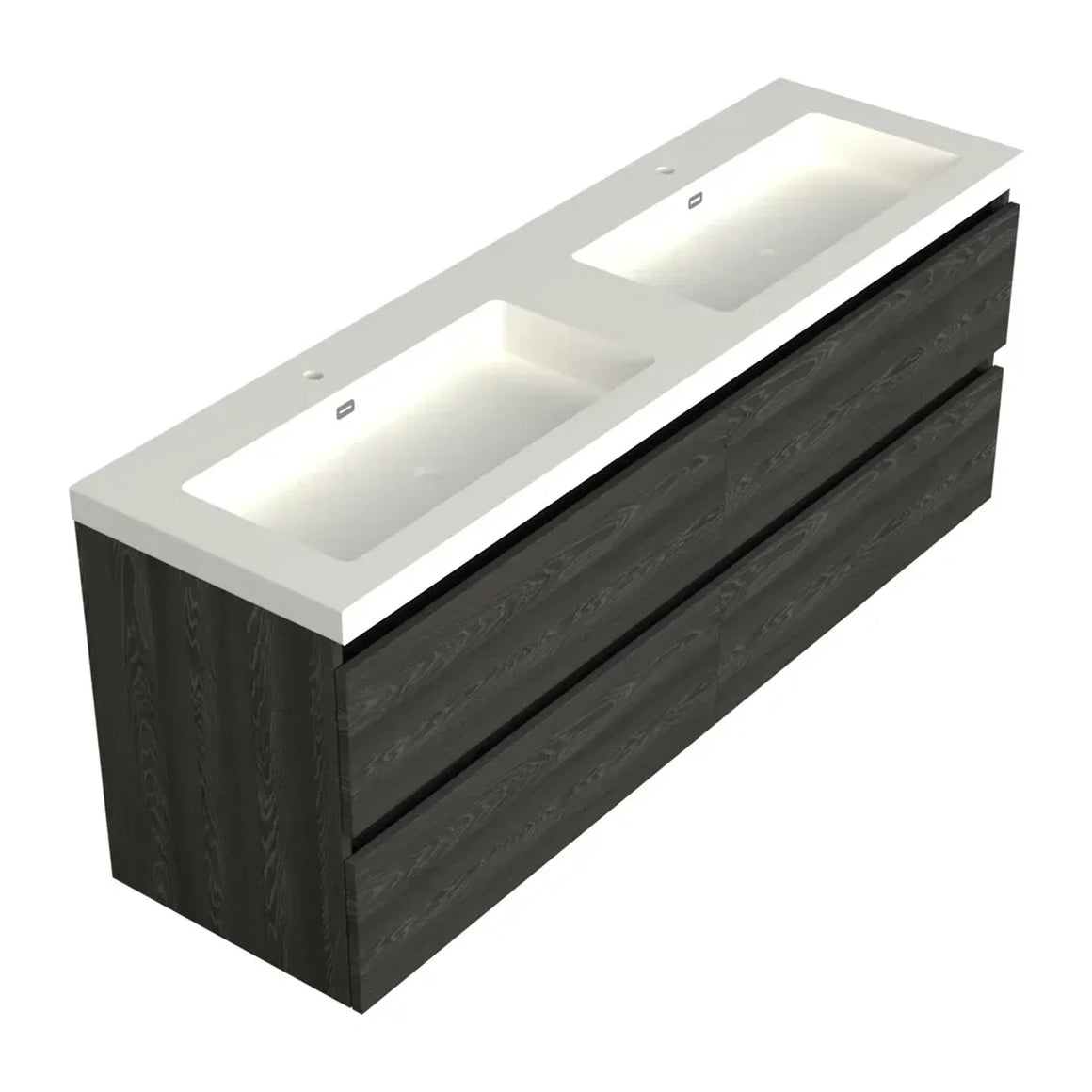 DutchLine Badmeubel Onderkast - Lumiere - 200x46cm - 4 Lades - 2 Uitsparingen