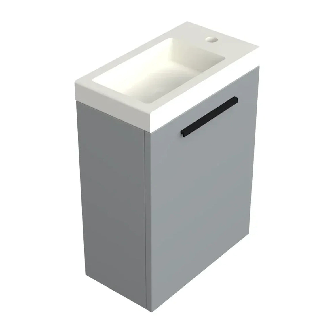 DutchLine Badmeubel Onderkast – Mat Grijs – 36x18cm – 1 Deur (Links/Rechts)