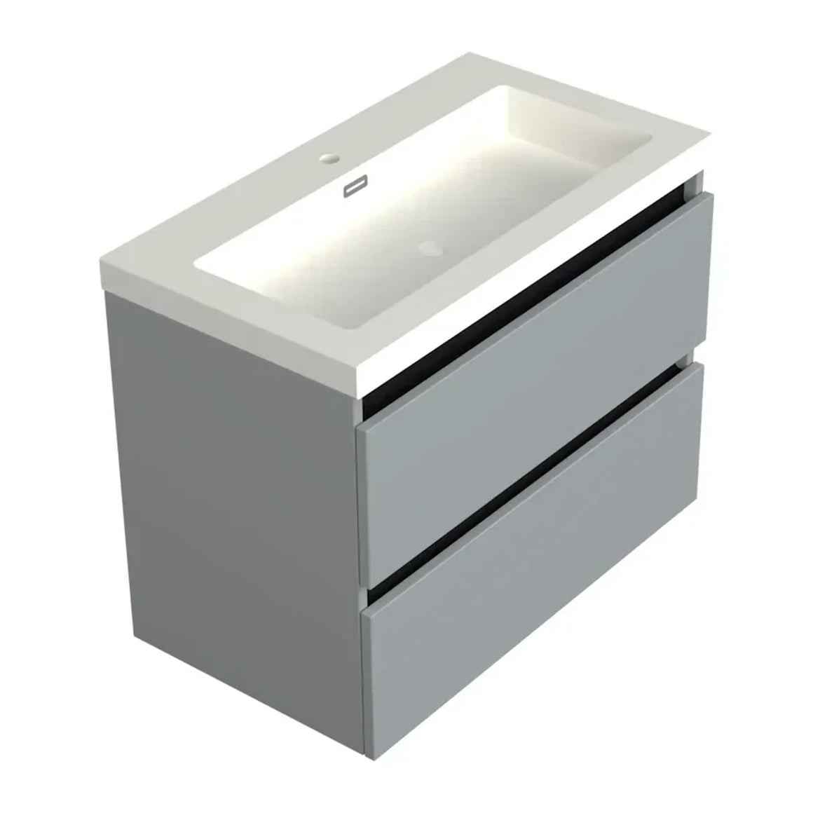 DutchLine Badmeubel Onderkast – Mat Grijs – 80x46cm – 2 Lades – 1 Uitsparing