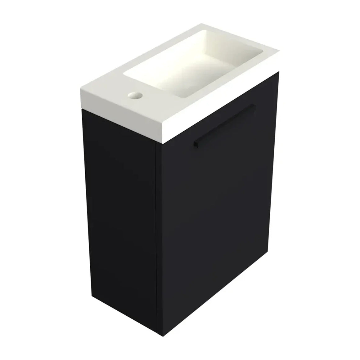DutchLine Badmeubel Onderkast – Mat Zwart – 36x18cm – 1 Deur (Links/Rechts)