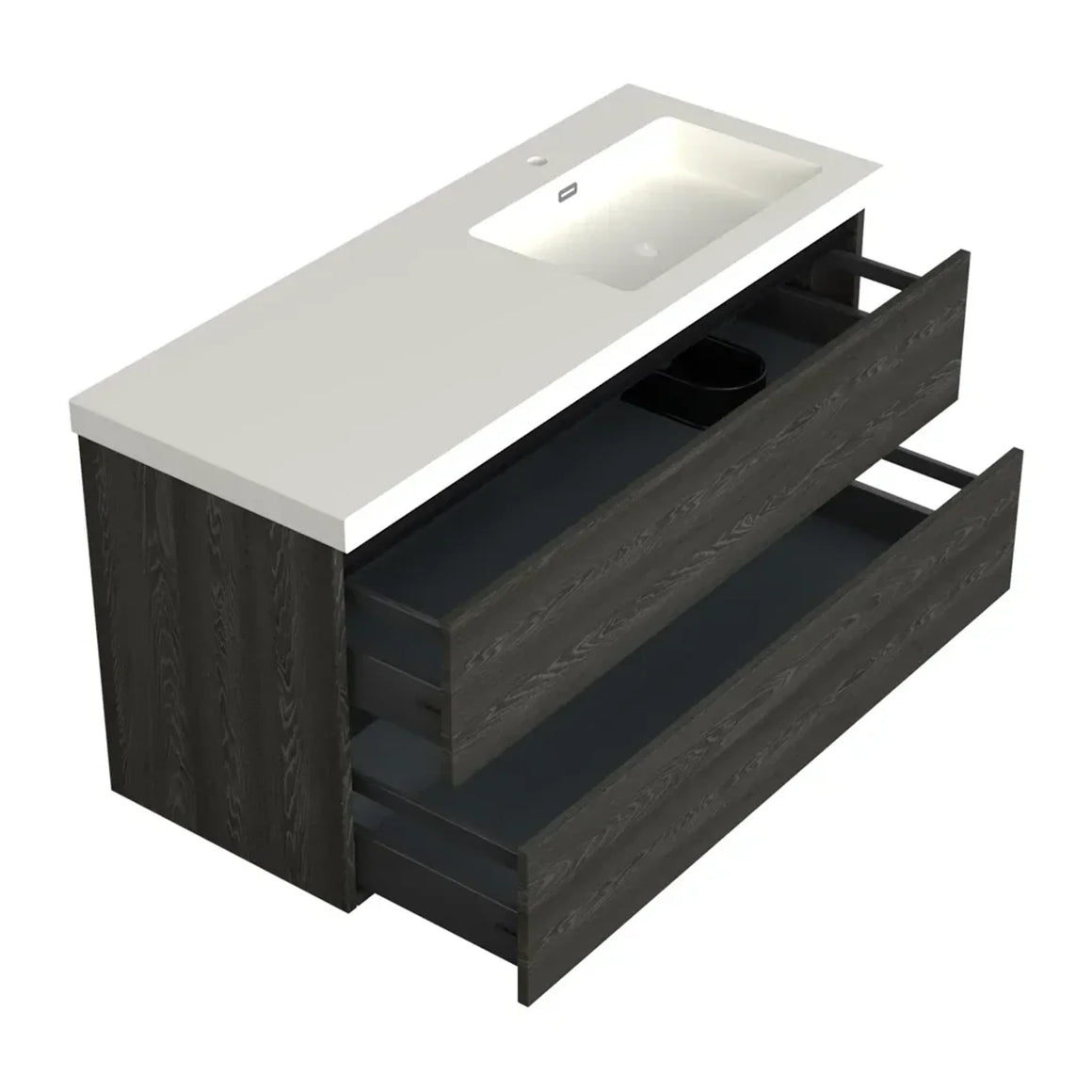 Dutchline Badmeubel Onderkast Rechts – Lumiere – 120x46cm – 2 Lades – 1 Uitsparing