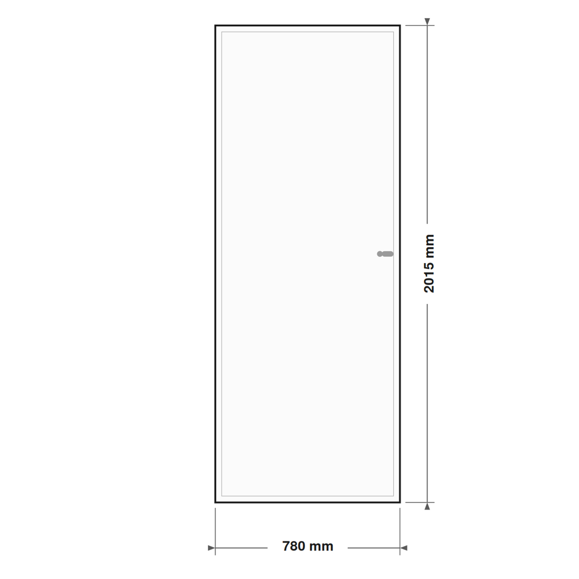 DutchLine Boardpaneeldeur - lijntekening 78 x 201,5 cm (zonder tekst)