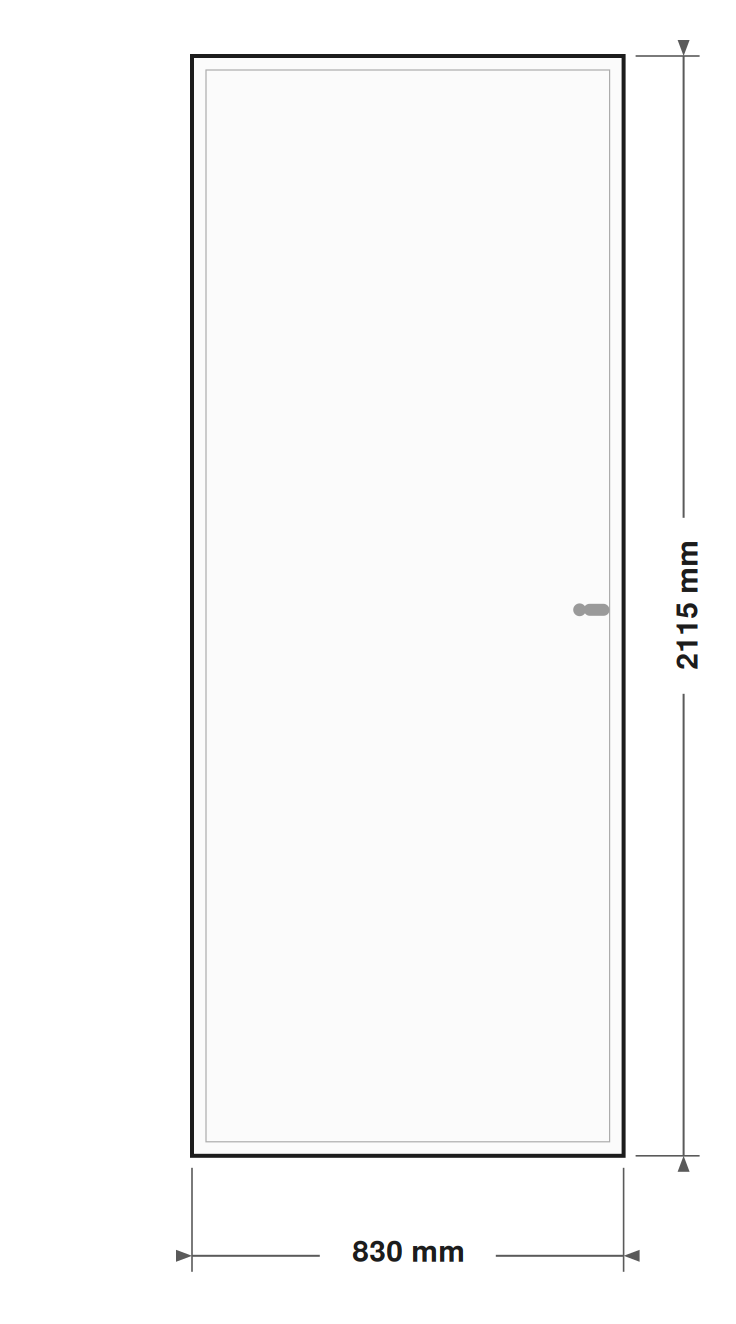 DutchLine Boardpaneeldeur - lijntekening 83 x 211,5 cm (zonder tekst)