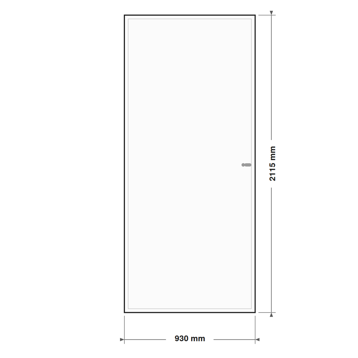 DutchLine Boardpaneeldeur - lijntekening 93 x 211,5 cm (zonder tekst)