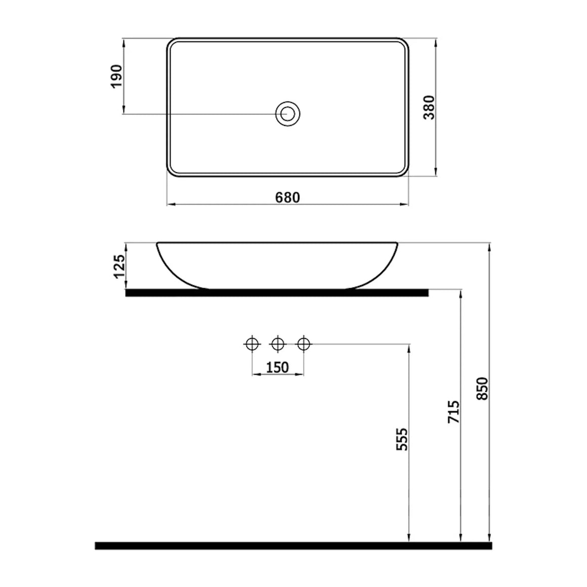 DutchLine Domino 70 - Glans Wit - 680x380x125mm