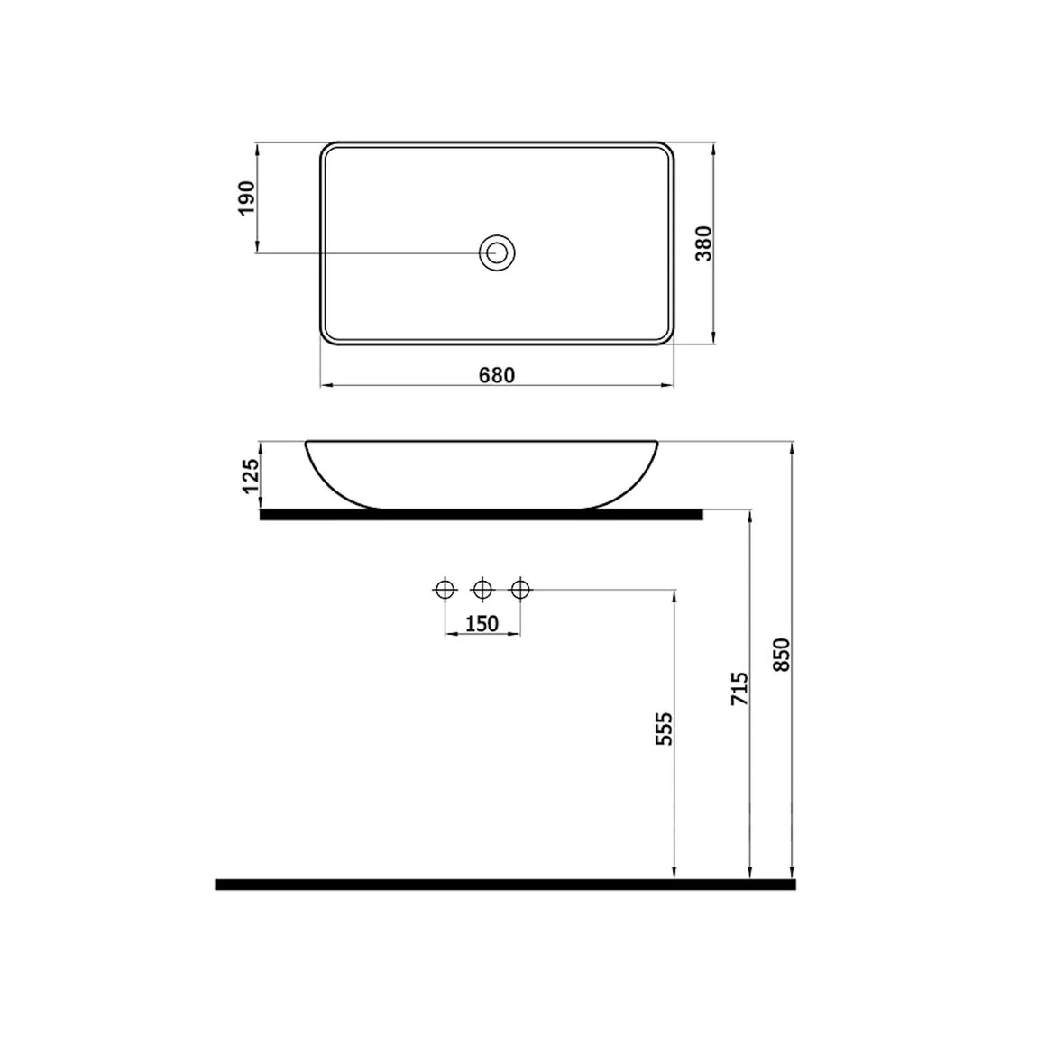 DutchLine Domino 70 - Glans Wit - 680x380x125mm