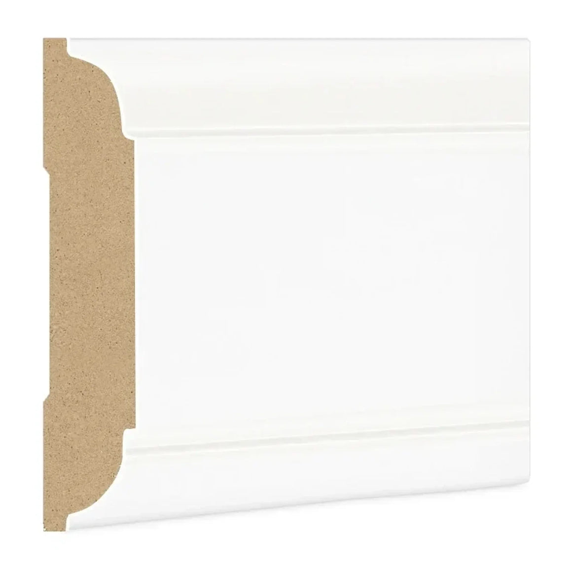 DutchLine Dubbele Kraal Koplat MDF - Wit - 70x15mm per 3