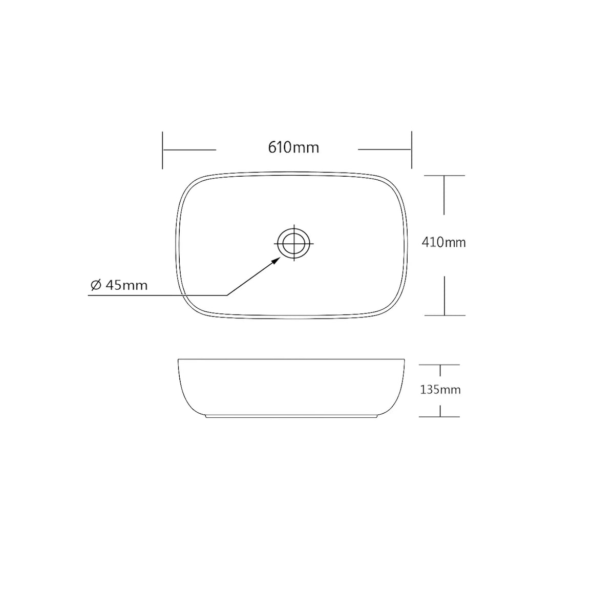 DutchLine Ellips Waskom – Mat Zwart