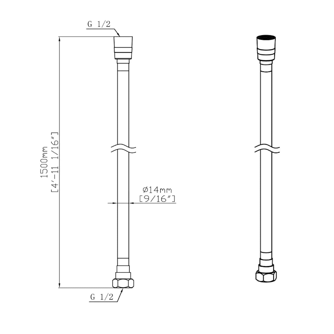 DutchLine Flexibele Doucheslang 150cm – Chroom