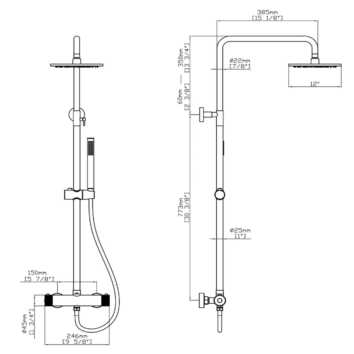 DutchLine Thermostatische Doucheset Grip-300 - Chroom