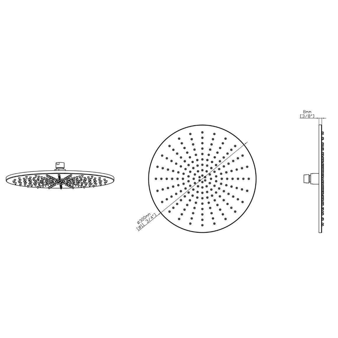 DutchLine Grip Regendouche 300 – Geborsteld messing Goud