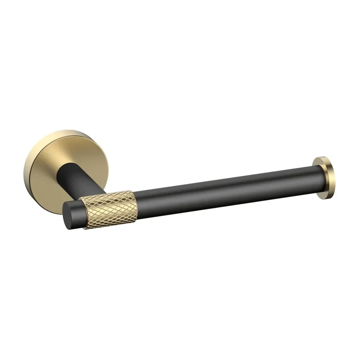 DutchLine Grip Toiletrolhouder – Geborsteld Messing Goud met zwart