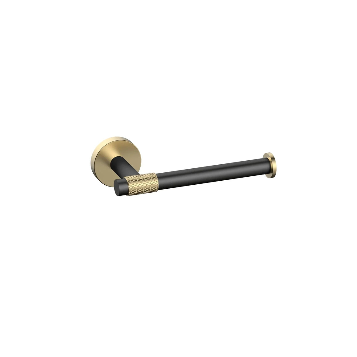 DutchLine Grip Toiletrolhouder – Geborsteld Messing Goud met zwart